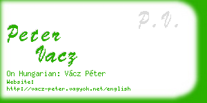 peter vacz business card